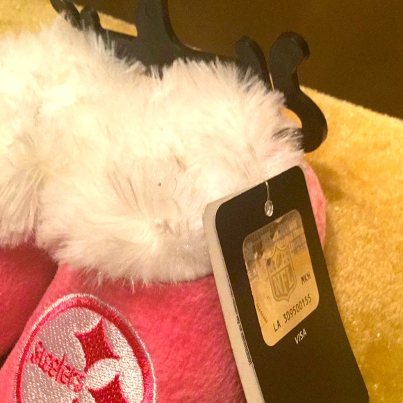 NFL Licensed / STEELERS INFANT BOOTIES / Pink / Grip Sole / Baby 3-6 Months / 🌸 - Picture 4 of 13